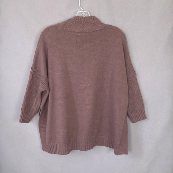 Mer Sea Sweater One Size Lisbon Traveler Purple Lattice Knit Boxy Coastal - Picture 3 of 9